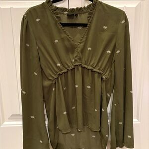 Elegant Olive Green Women's Top